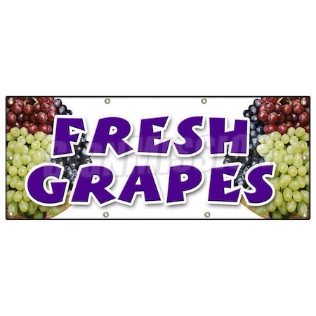 FRESH GRAPES BANNER SIGN Organic Picked White Purple Red Green Local